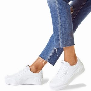 Puma Carina Lift White Sneakers (Sz 5.5)